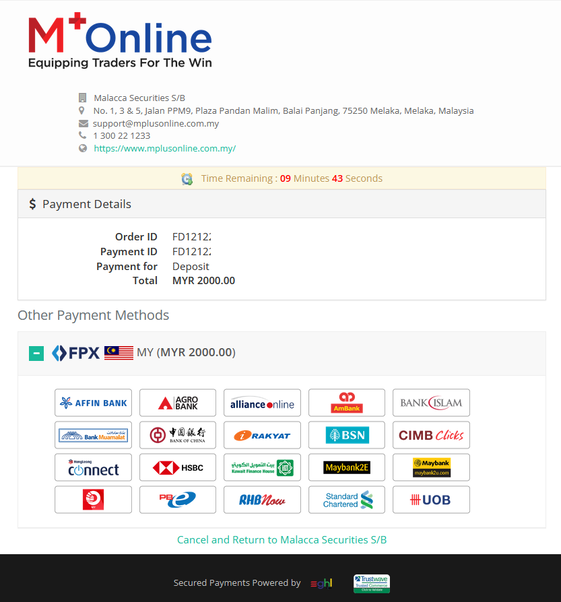M+ Online Online FPX Payment Transfer