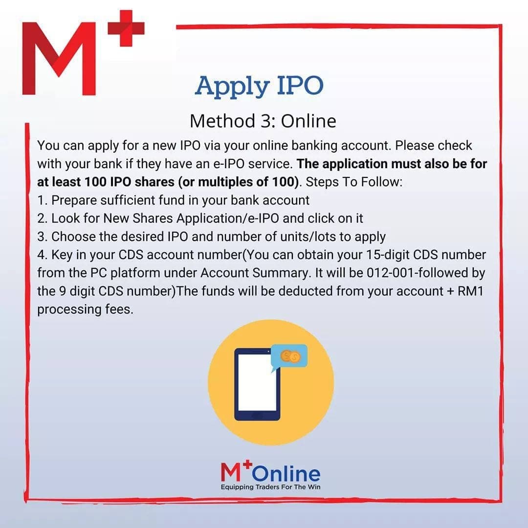 Steps to apply Malaysia IPO via M+ Online