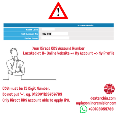 How to find your 15 digit CDS Account Number at M+ Online Website.Picture